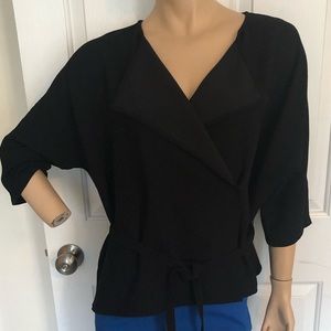 Madewell Wrap top w tie  black M
